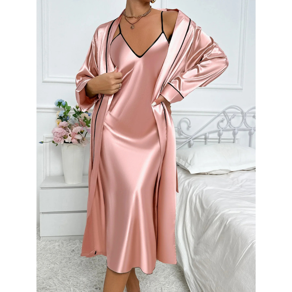 Ensemble Pyjama avec Robe Et Kimono pour Femme | Idéal pour La Détente À La Maison