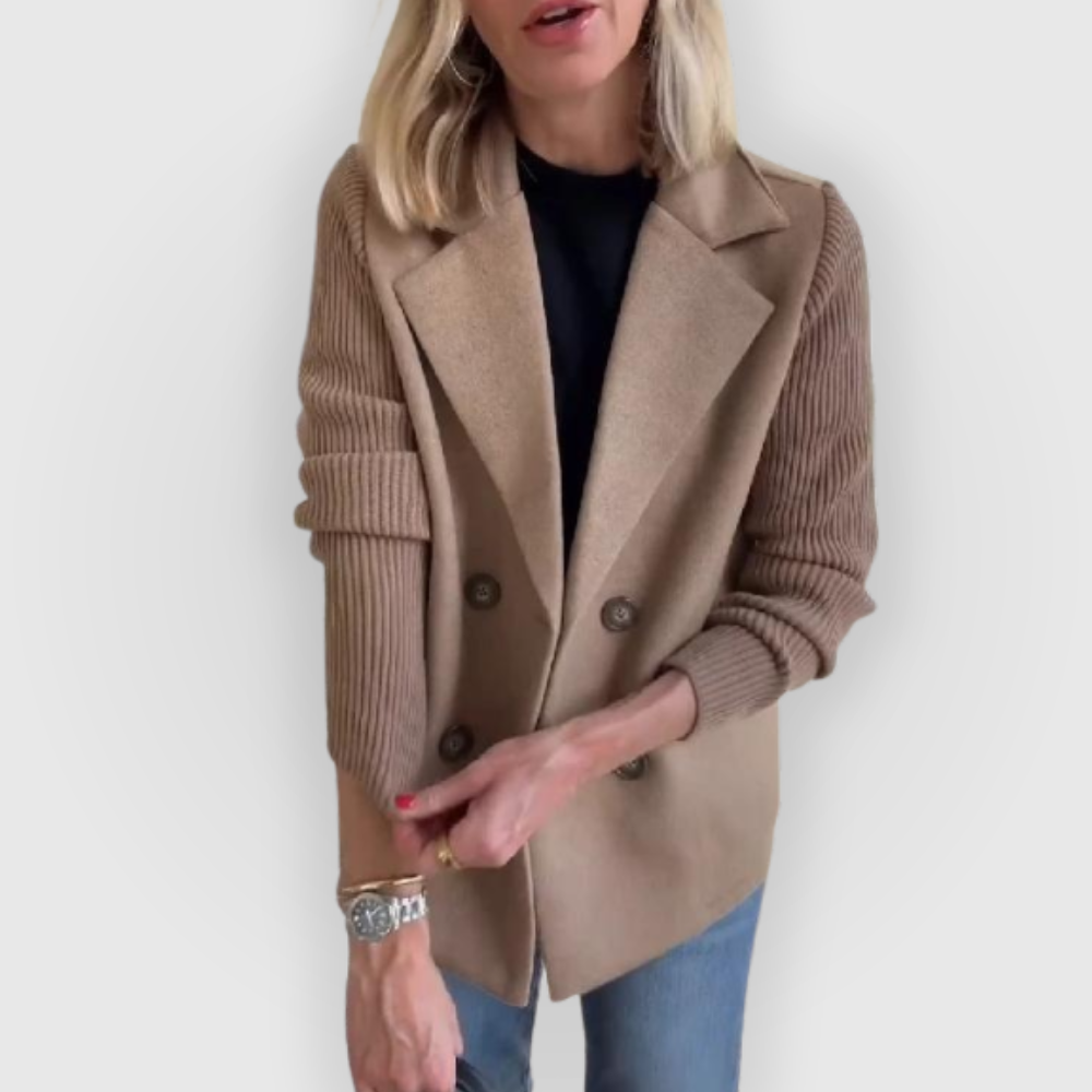 Blazer Femme Avec Manches En Maille | Idéal Pour Bureau Et Loisirs