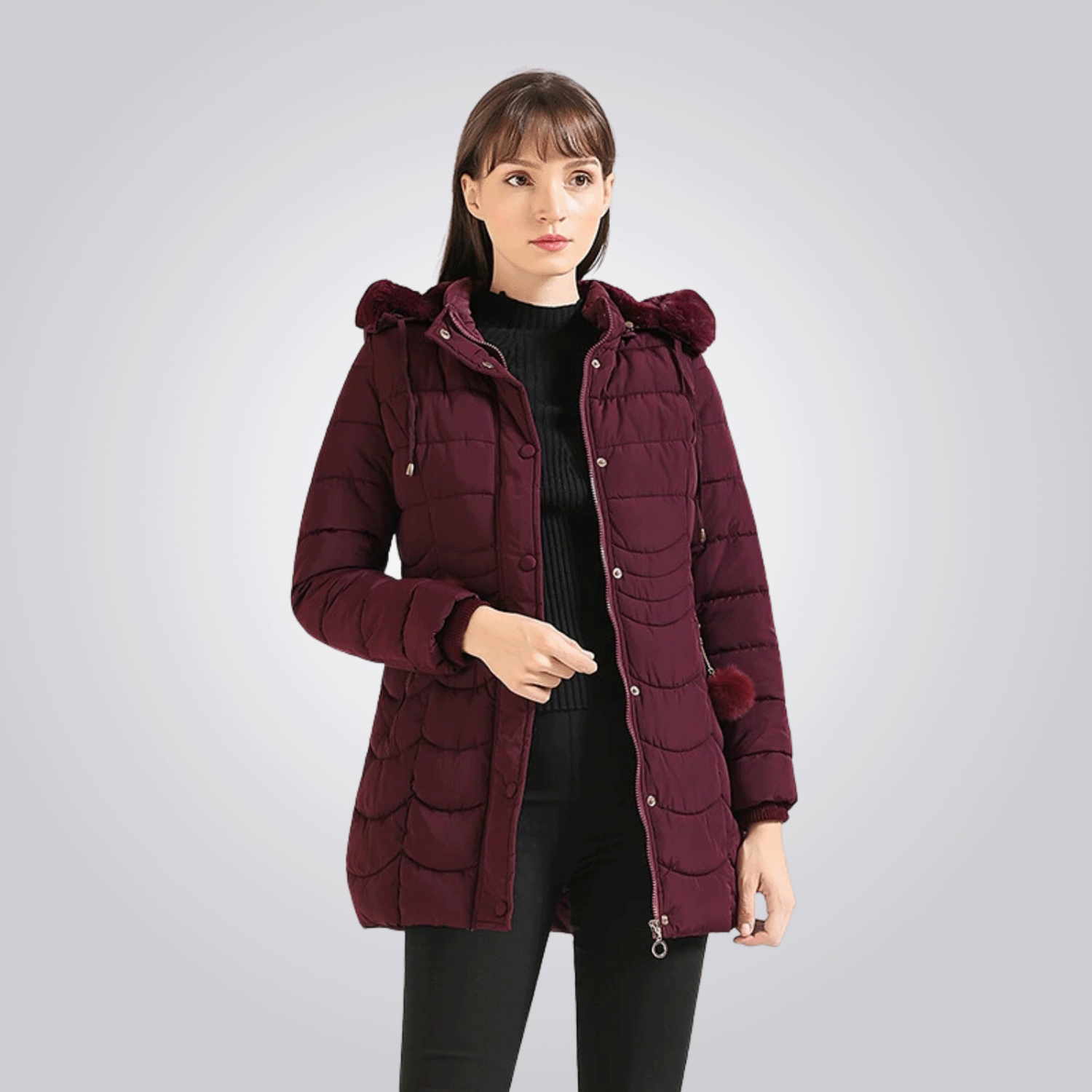Manteau Long avec Capuche Amovible pour Femme | Idéal pour l’Hiver