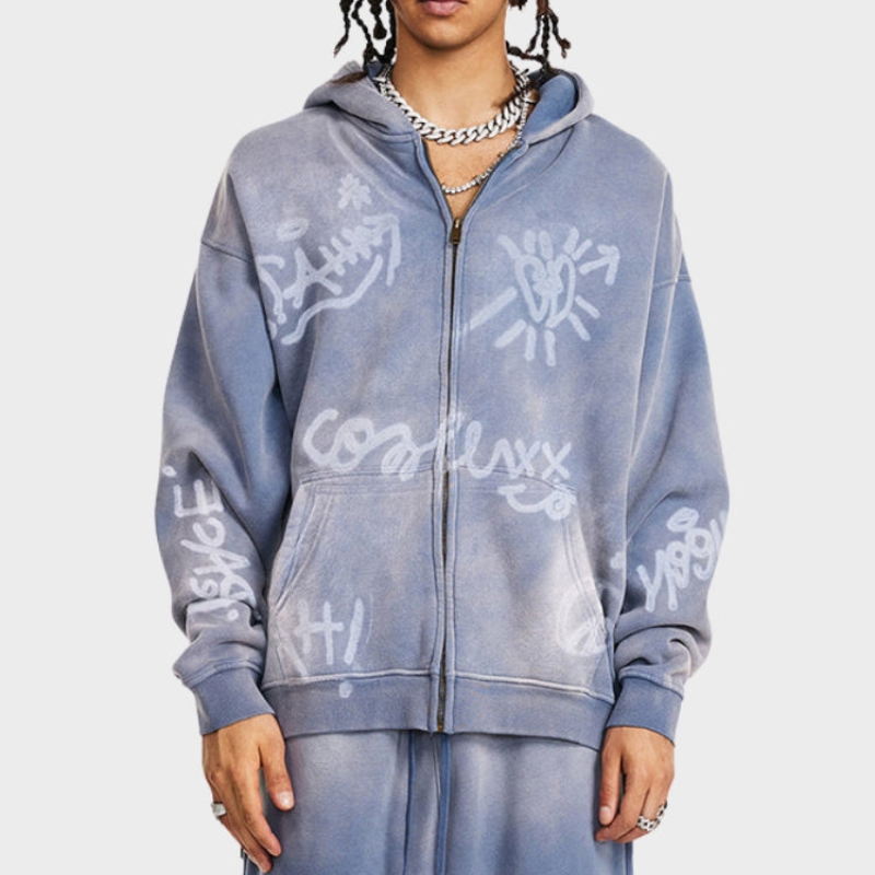 Sweat à Capuche Oversize avec Imprimé Graffiti pour Adultes | Idéal pour les Tenues Urbaines