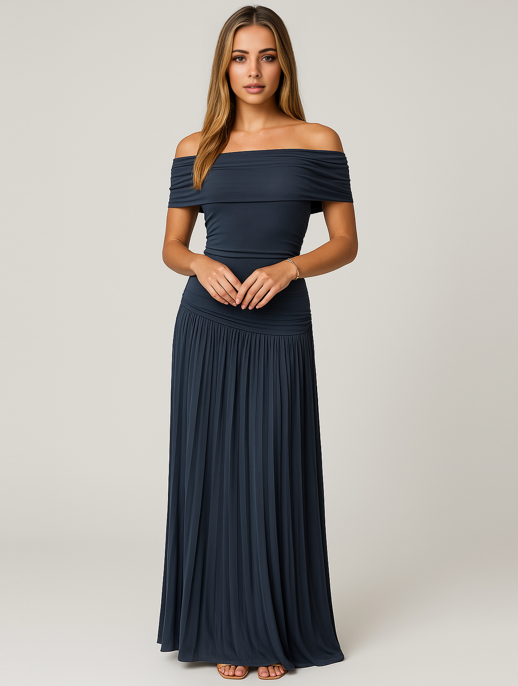 Robe Maxi Plissée Avec Coupe Fluide Pour Femme | Idéale Pour Mariages Et Événements