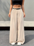 Pantalon Large Plissé À Taille Haute Pour Femmes | Idéal Pour Usage Quotidien