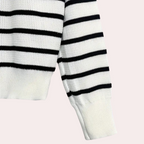 Pull À Rayures Avec Détail Nœud Et Boutons Pour Femme | Idéal Pour La Superposition
