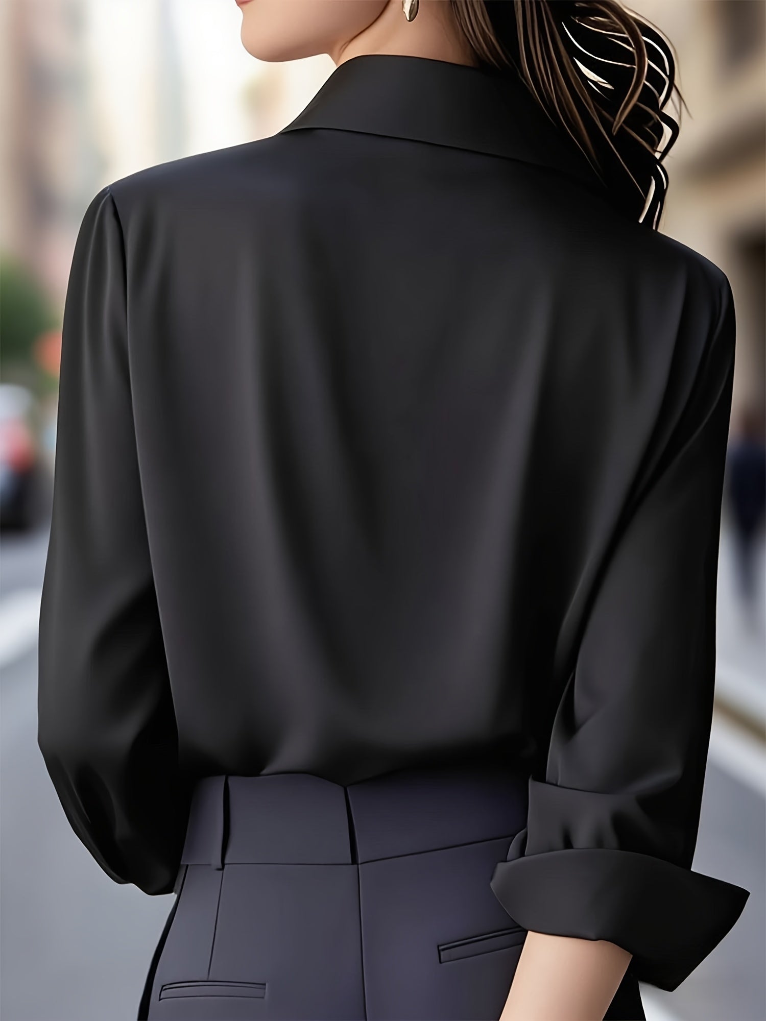 Chemisier À Manches Longues Avec Coupe Ajustée Pour Femmes | Idéal Pour Le Travail Et Les Occasions En Soirée