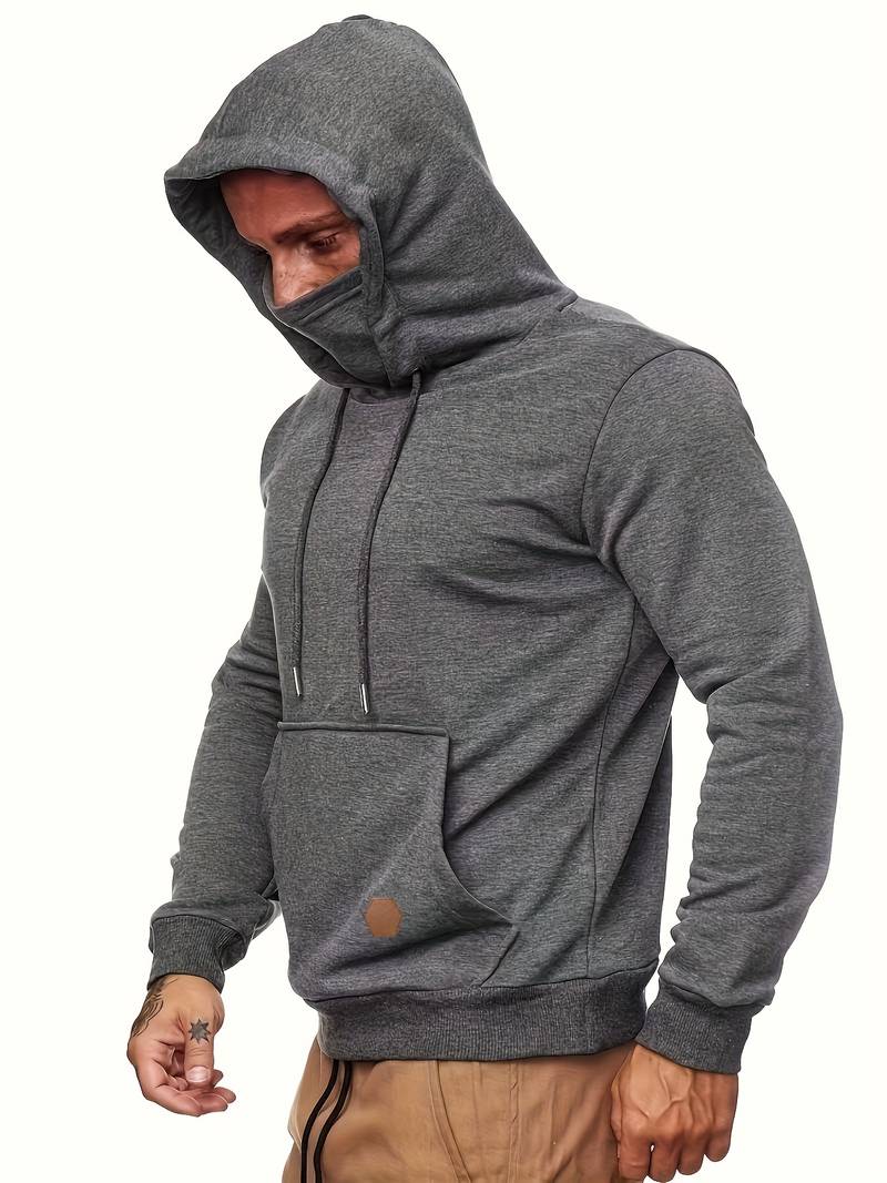 Sweat À Capuche Avec Masque Intégré Et Manches Longues Pour Homme | Idéal Pour Un Usage Quotidien