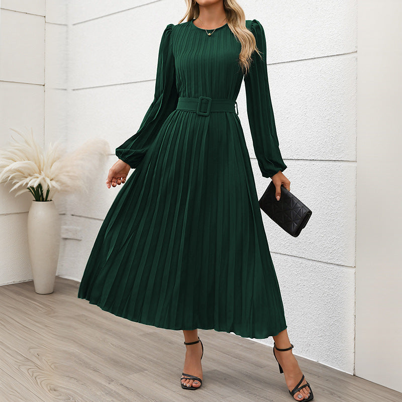 Robe Plissée À Taille Ceinturée Pour Femmes | Idéal Pour Cérémonies Et Occasions Spéciales
