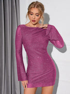 Robe Courte à Manches Longues pour Femme | Idéale pour les Soirées et Événements Festifs