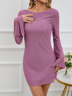 Robe Courte à Manches Longues pour Femme | Idéale pour les Soirées et Événements Festifs