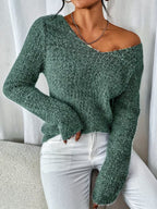 Pull à Col V avec Coupe Ample pour Femme | Idéal pour Usage Quotidien et Mi-Saison