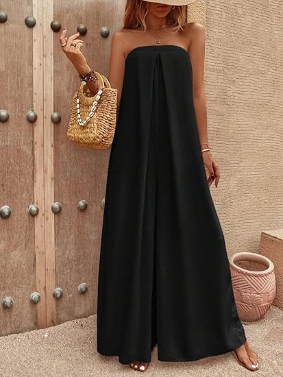 Combinaison Sans Bretelles À Coupe Ample Pour Femme | Idéale Pour Les Occasions Estivales