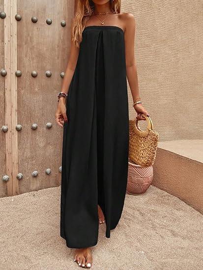 Combinaison Sans Bretelles À Coupe Ample Pour Femme | Idéale Pour Les Occasions Estivales