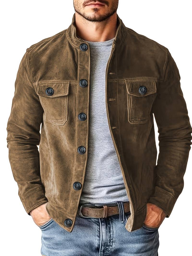 Veste Casual À Manches Longues Avec Poches Fonctionnelles Pour Homme | Idéale Pour Une Utilisation Quotidienne