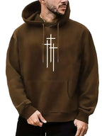 Hoodie à Capuche avec Motif Croix pour Hommes | Idéal pour les Activités de Loisirs