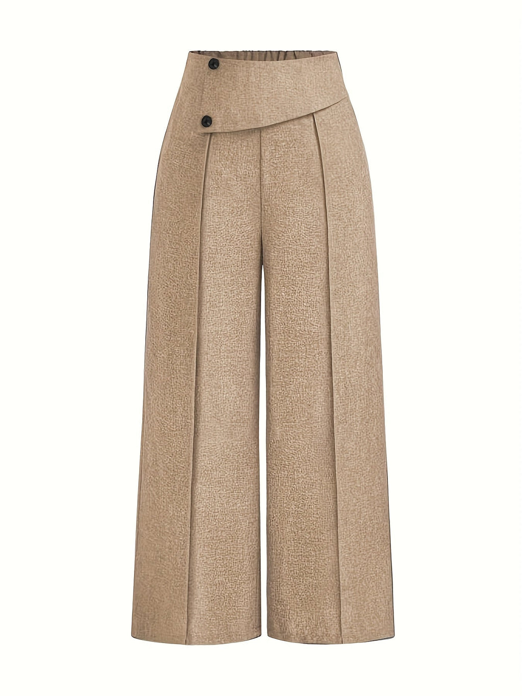 Pantalon Large Taille Haute Avec Plis Frontaux Pour Femme | Idéal Pour Usage Quotidien Et Professionnel