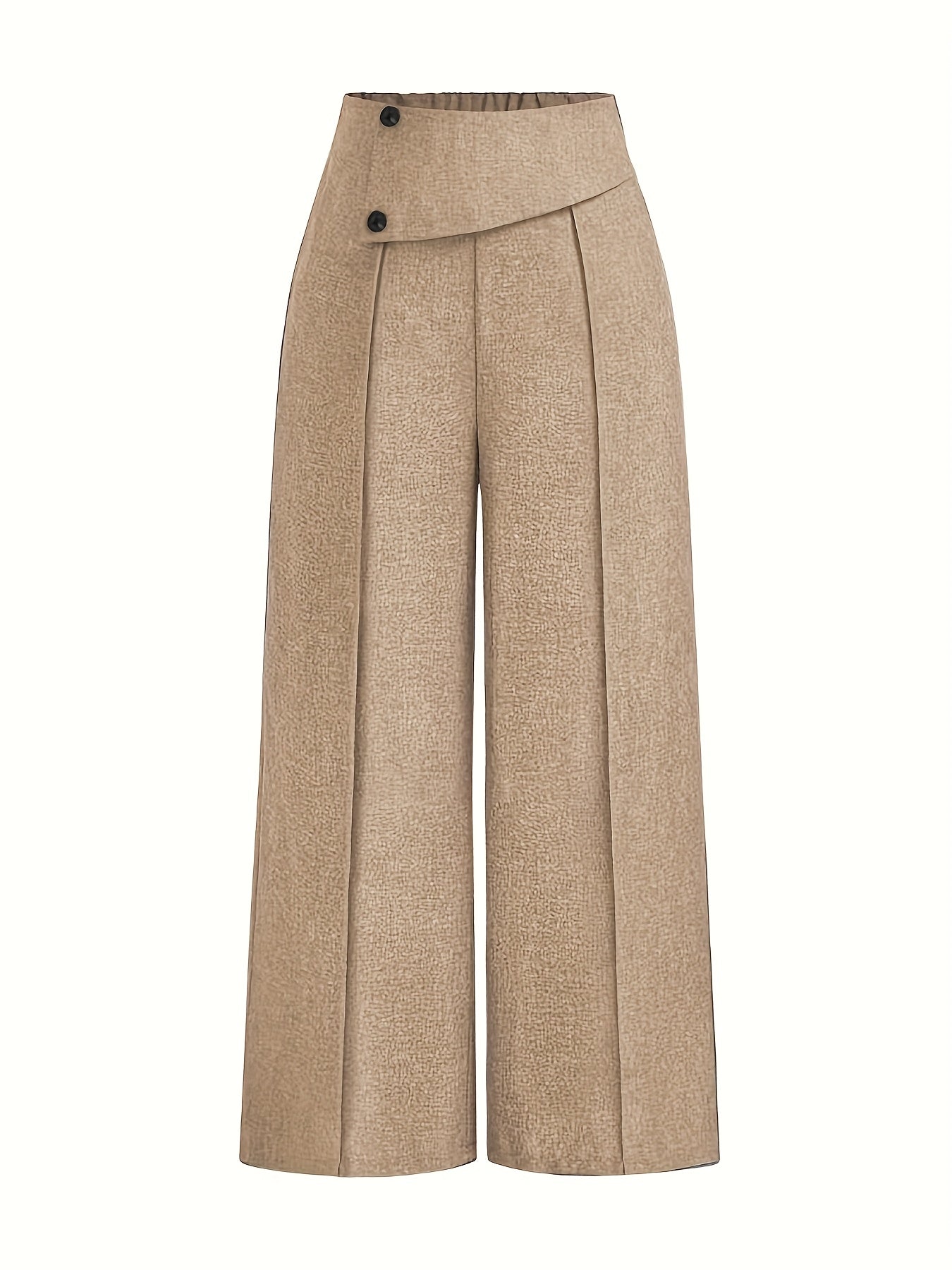 Pantalon Large Taille Haute Avec Plis Frontaux Pour Femme | Idéal Pour Usage Quotidien Et Professionnel