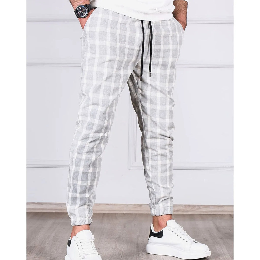 Pantalon Long à Carreaux pour Homme | Idéal pour le Bureau ou les Sorties Décontractées