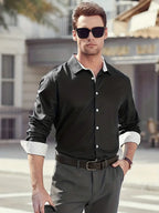 Chemise À Manches Longues pour Homme avec Col Classique | Idéale pour Le Bureau