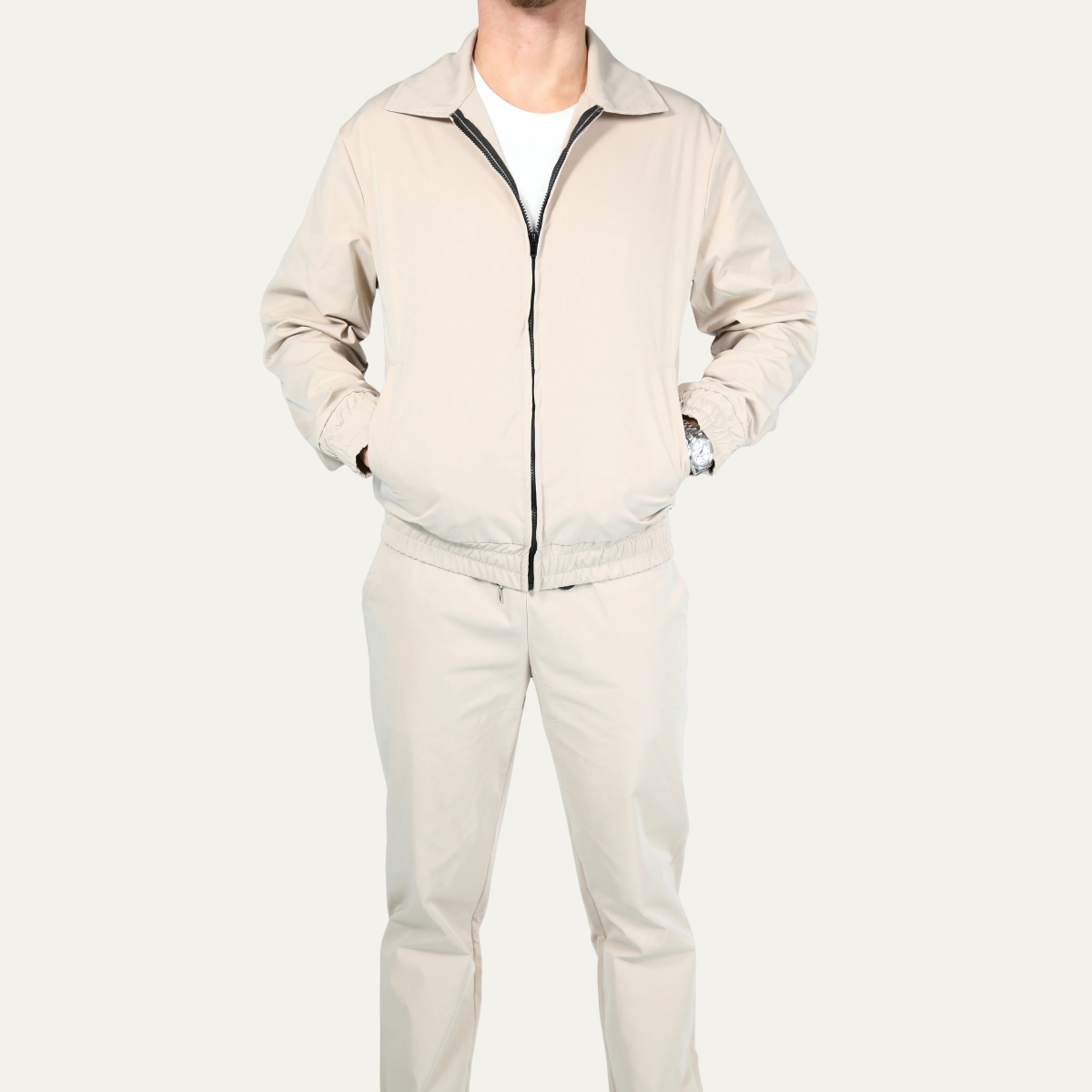 Ensemble Coordonné avec Veste Légère et Pantalon pour Homme | Idéal pour les Sorties Décontractées ou les Déplacements