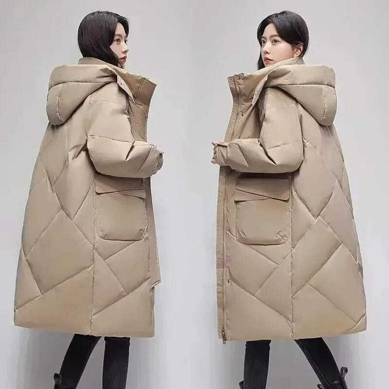 Doudoune Longue avec Fermeture Zippée pour Femme | Idéale pour l’Hiver