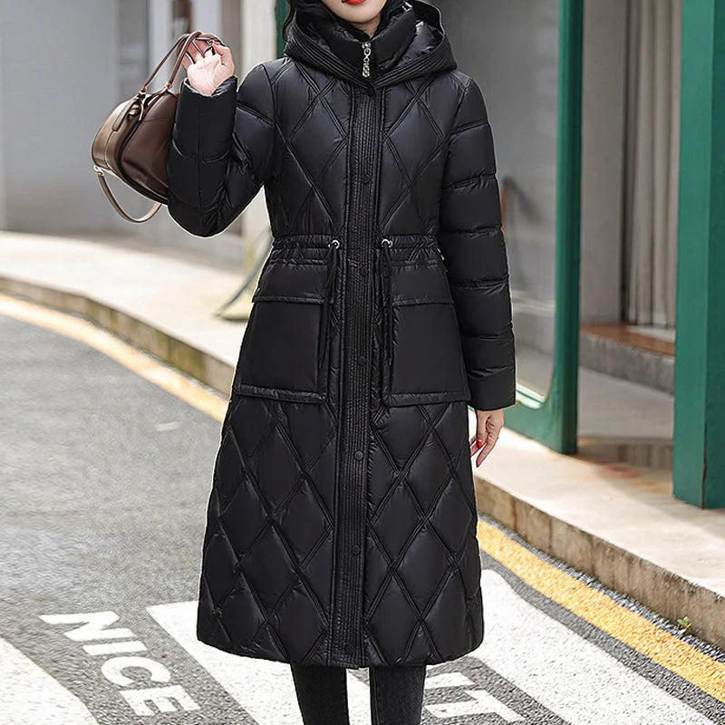 Veste D’Hiver Longue Matelassée pour Femme | Idéale pour Temps Froid