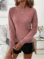 Pull à Manches Longues avec Motif Texturé pour Femme | Idéal pour un Usage Quotidien