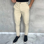 Pantalon Slim avec Taille Ajustée et Fermeture à Bouton pour Homme | Idéal pour un Usage Quotidien