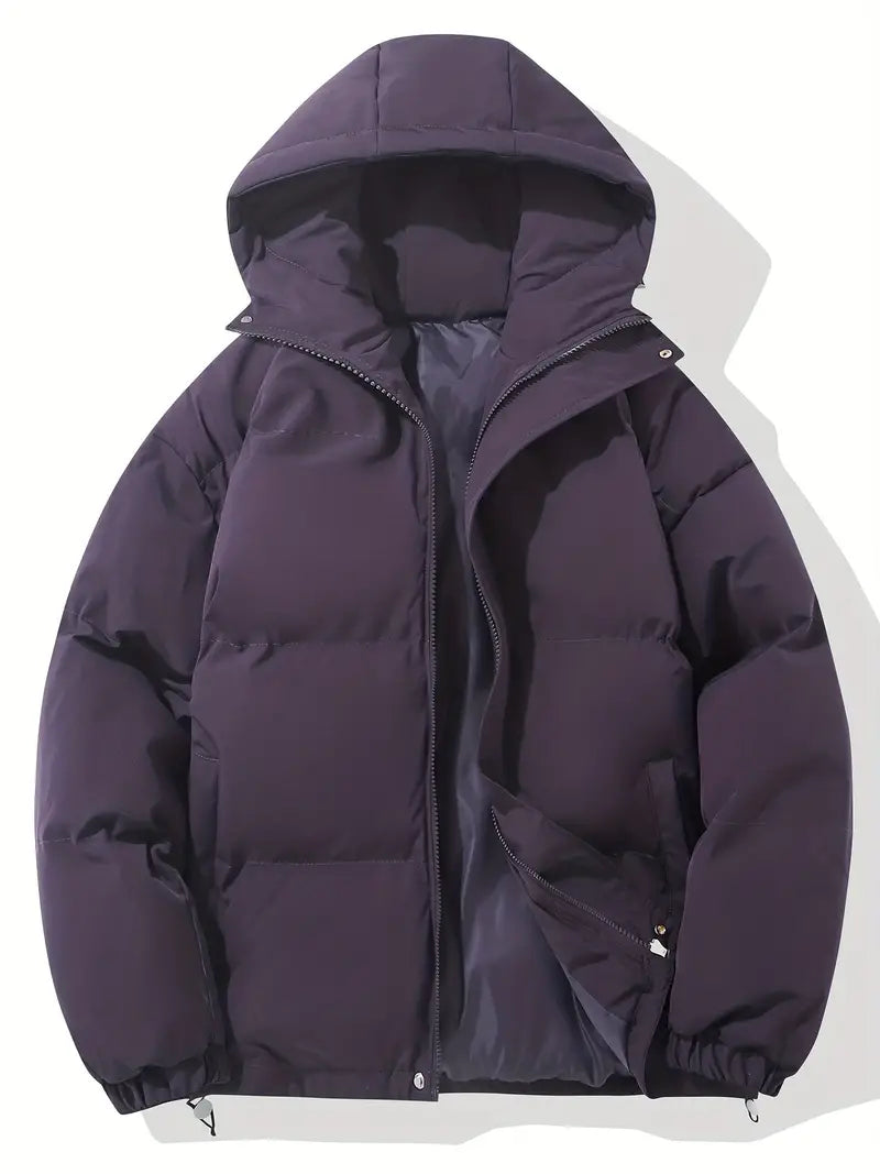 Manteau Matelassé à Capuche pour Homme avec Fermeture Éclair | Idéal pour l’Automne et l’Hiver