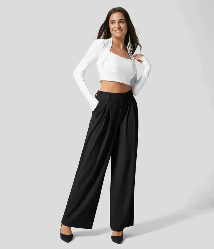 Pantalon Coupe Ajustée Avec Taille Structurée Pour Femme | Idéal Pour Usage Quotidien