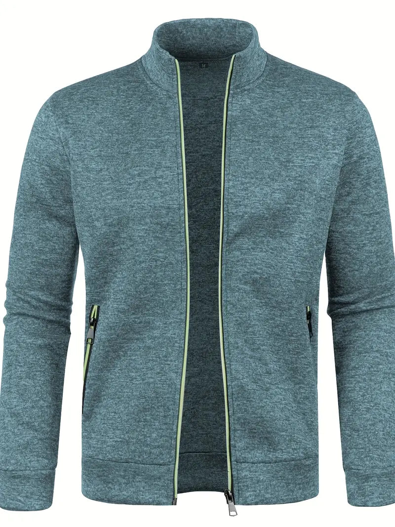 Veste Zippée Avec Col Montant Et Poches Latérales Pour Homme | Idéal Pour Sport Et Usage Quotidien