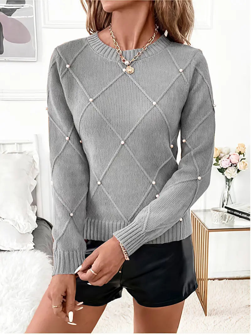 Pull à Manches Longues avec Motif Texturé pour Femme | Idéal pour un Usage Quotidien