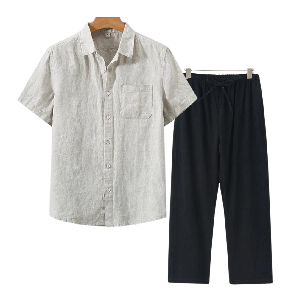 Ensemble Avec Chemise Et Pantalon Droit Pour Hommes | Idéal Pour L’Été