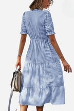 Robe Mi-Longue avec Détail à Nouer pour Femmes | Idéale pour l’Été