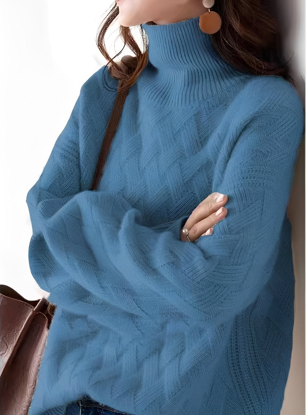 Pull à Col Roulé Structuré pour Femme | Idéal pour Usage Quotidien