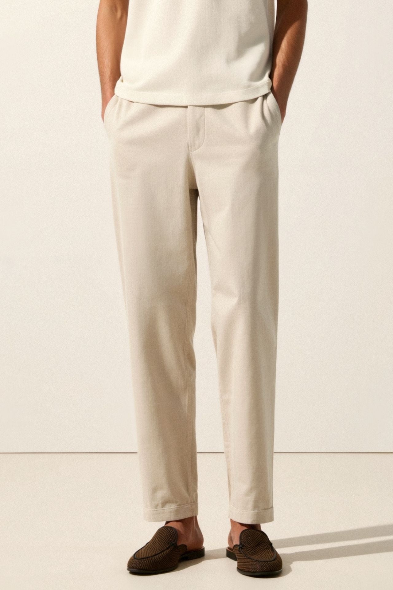 Pantalon pour Hommes avec Taille Élastique Et Fermeture À Bouton | Idéal pour Un Usage Quotidien