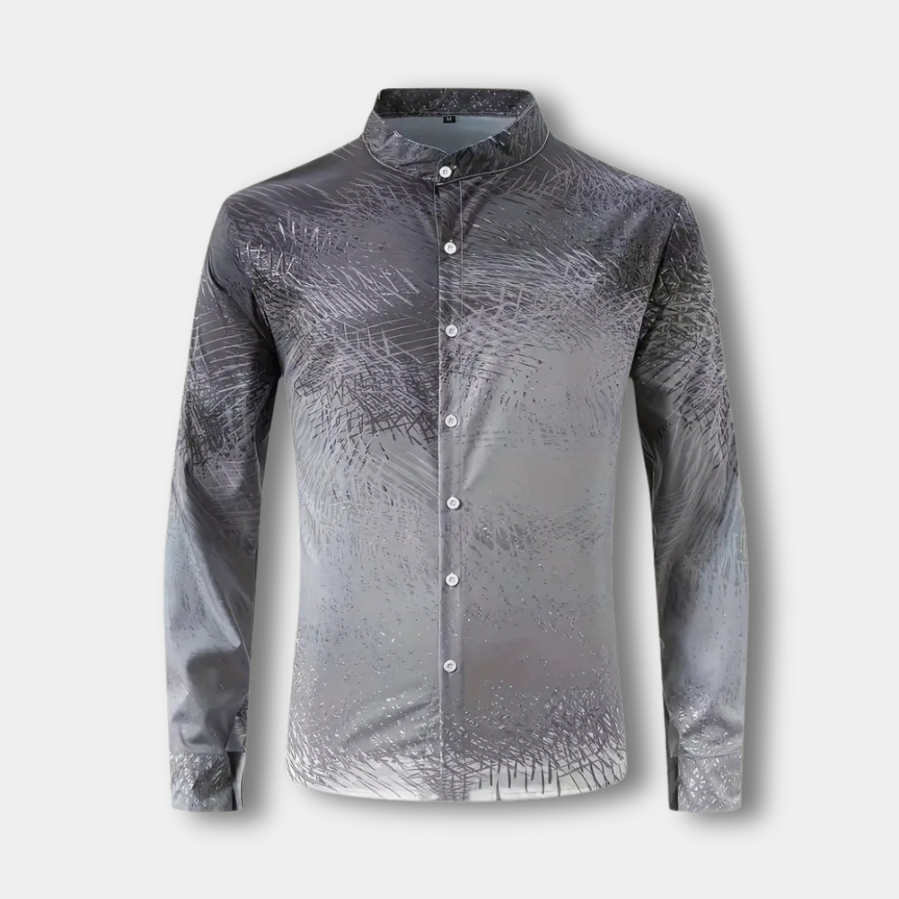 Polo Avec Col Mao Et Motif Imprimé Pour Hommes | Idéal Pour Le Quotidien Et Les Sorties