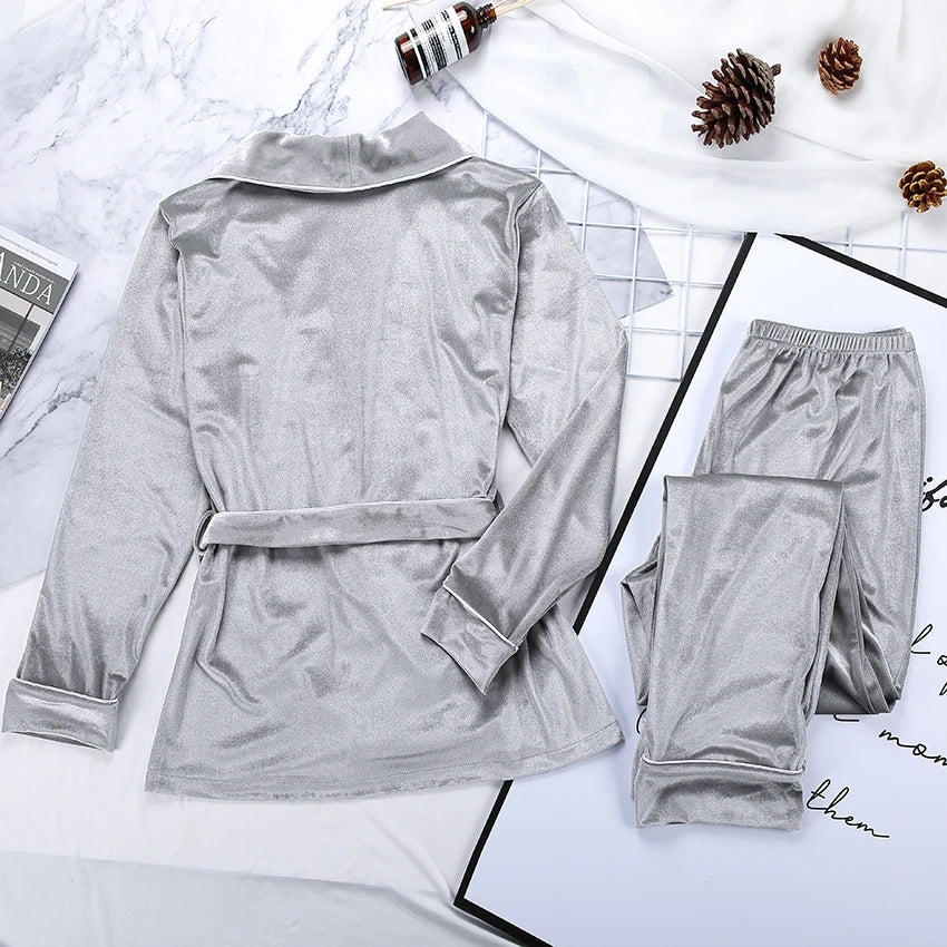 Ensemble Pyjama Deux Pièces À Manches Longues pour Femmes | Idéal pour L’Hiver Et Les Soirées À La Maison