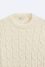 Pull pour Homme avec Motif en Torsades et Col Rond | Idéal pour les Journées Fraîches