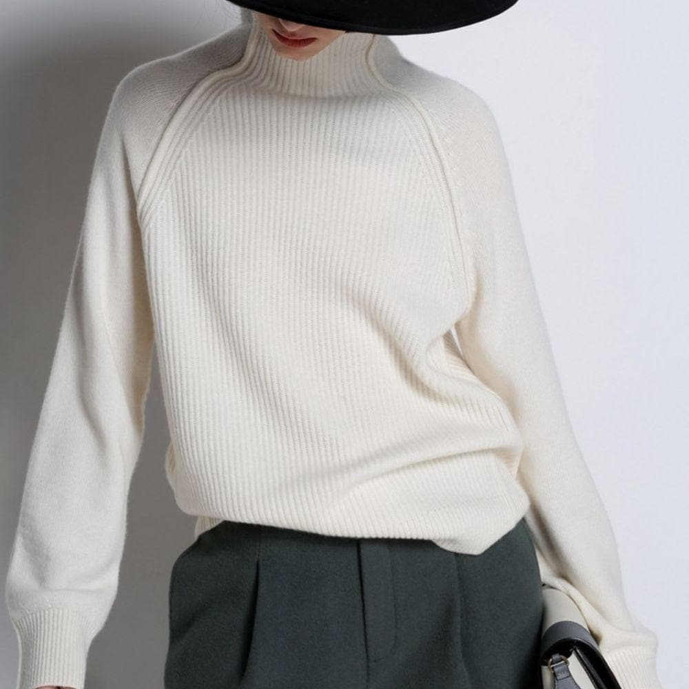 Pull À Col Roulé Avec Texture Côtelée Pour Femmes | Idéal Pour La Mi-Saison