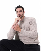 Pull pour Homme avec Col Zippé et Motif en Torsades | Idéal pour l’Hiver