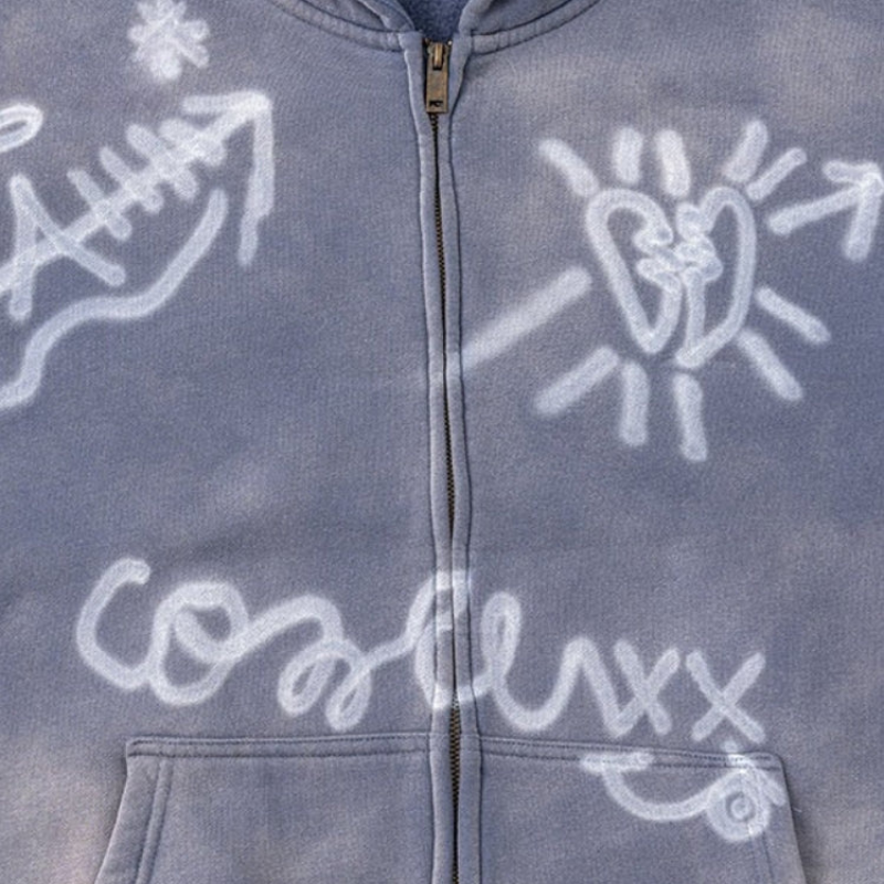 Sweat à Capuche Oversize avec Imprimé Graffiti pour Adultes | Idéal pour les Tenues Urbaines