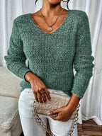 Pull à Col V avec Coupe Ample pour Femme | Idéal pour Usage Quotidien et Mi-Saison