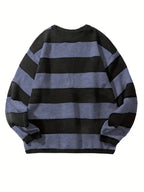 Pull Rayé à Col Rond avec Style Rétro pour Homme | Idéal pour le Quotidien et les Sorties