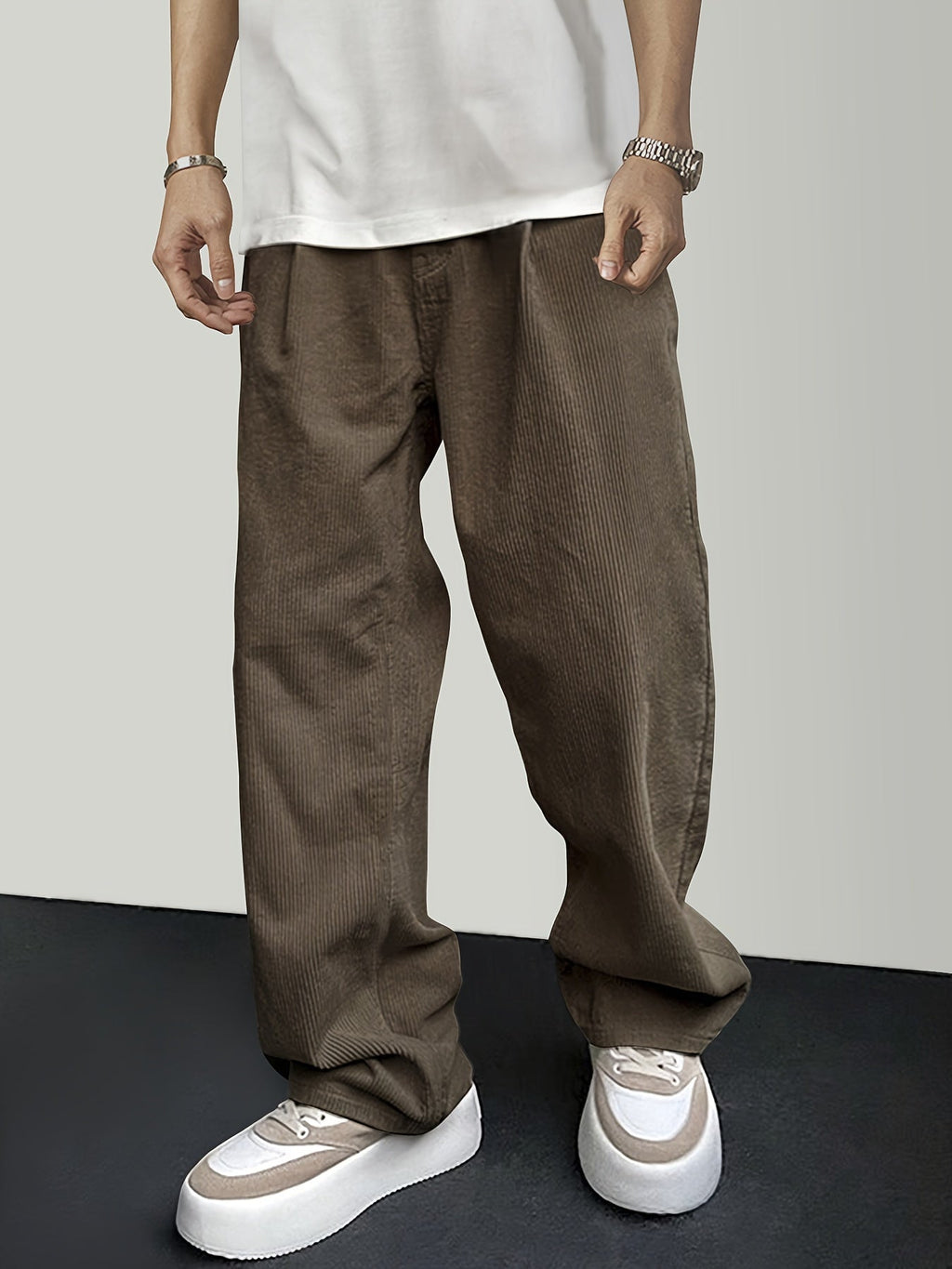 Pantalon À Jambe Droite Avec Taille À Cordon Pour Homme | Idéal Pour Le Quotidien