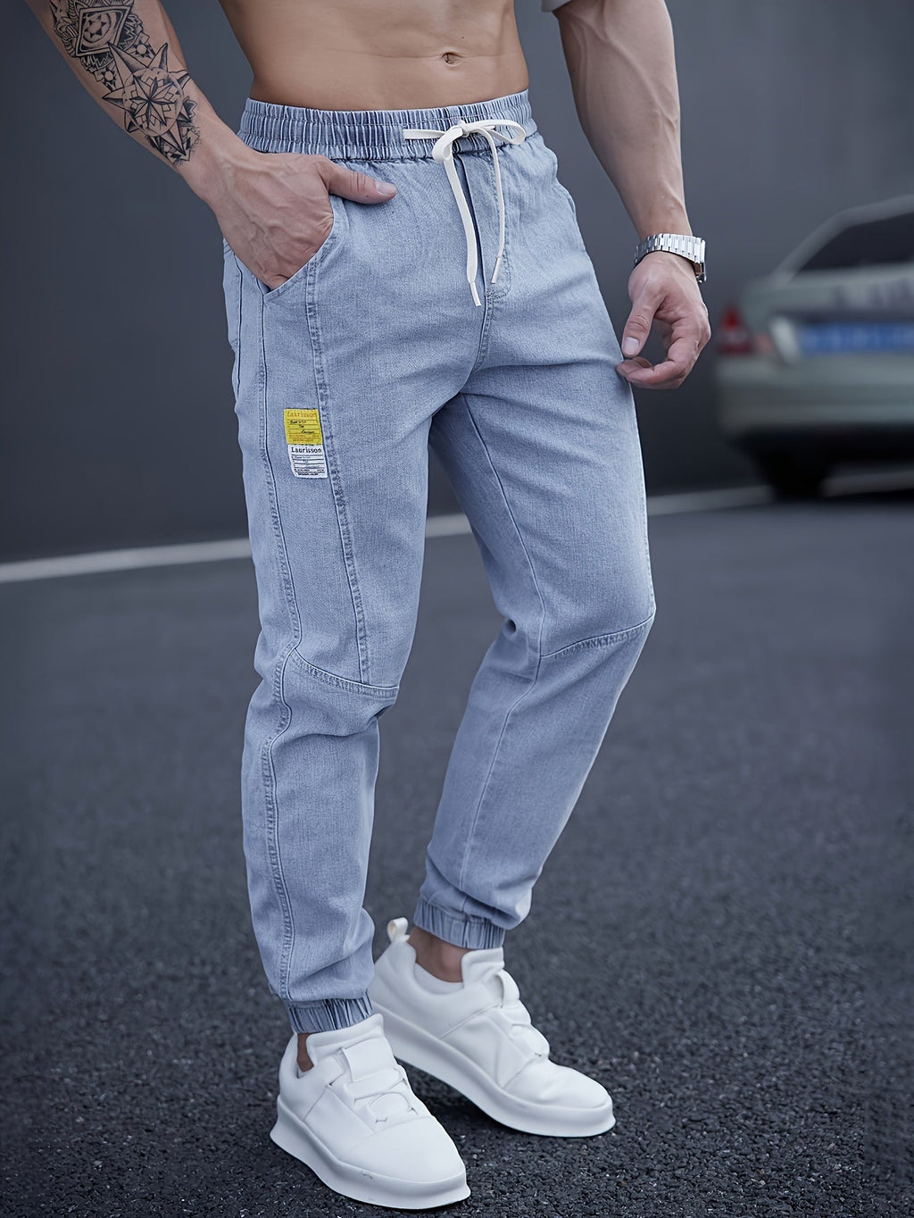 Pantalon Cargo avec Taille Élastiquée et Chevilles Ajustées pour Homme | Idéal pour le Quotidien