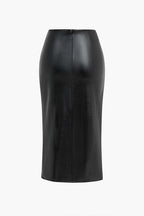 Jupe Midi Taille Haute Avec Drapé Et Fente Asymétrique Pour Femme | Idéale Pour Le Quotidien Et Les Soirées Planifiées