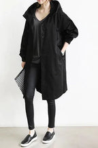 Imperméable Long avec Capuche pour Femme | Idéal pour les Jours de Pluie