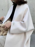 Manteau Long Croisé Sans Boutons pour Femme | Idéal pour l’Hiver