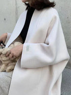Manteau Long Croisé Sans Boutons pour Femme | Idéal pour l’Hiver