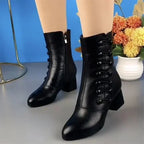 Bottes Hautes pour Femmes avec Design Structuré | Idéal pour Hiver et Usage Quotidien