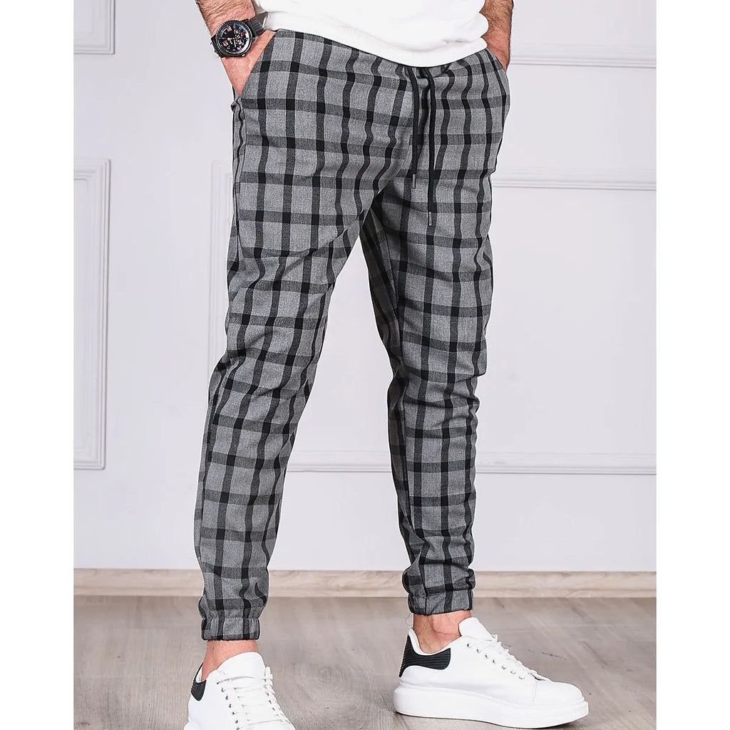 Pantalon Long à Carreaux pour Homme | Idéal pour le Bureau ou les Sorties Décontractées